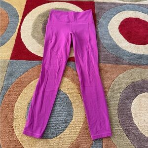 Athleta Salutation Stash Tight Leggings Pockets Magenta Fuchsia Women’s Small